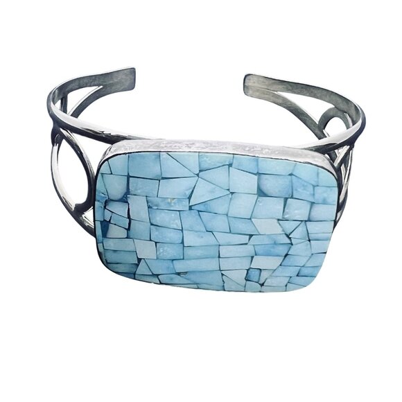 Jay King Mine Finds Sterling Silver And Mosaic Turquois Cuff Bracelet (5929) - Picture 2 of 5